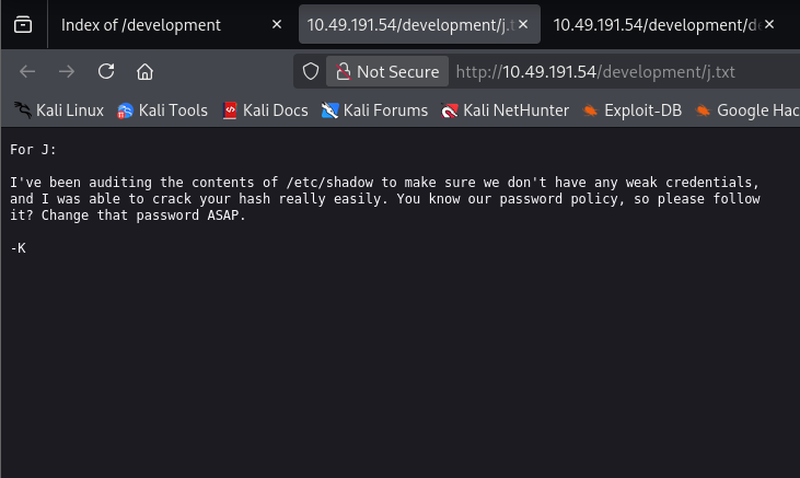j.txt: K warning J about a weak, easily-cracked password