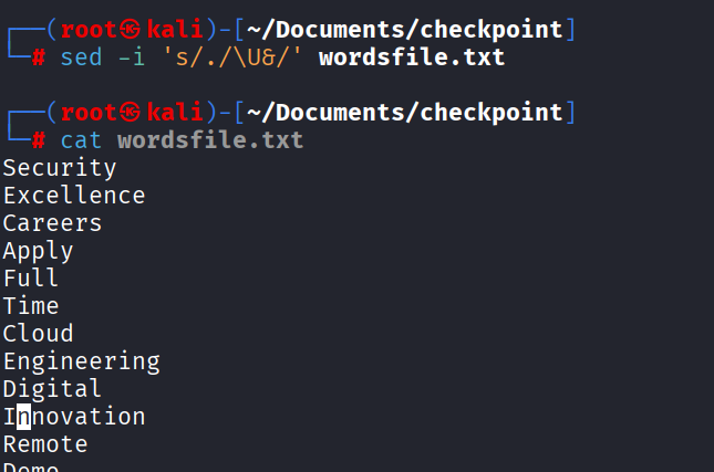 Wordlist words capitalized: Security, Excellence, Careers, Apply, and more